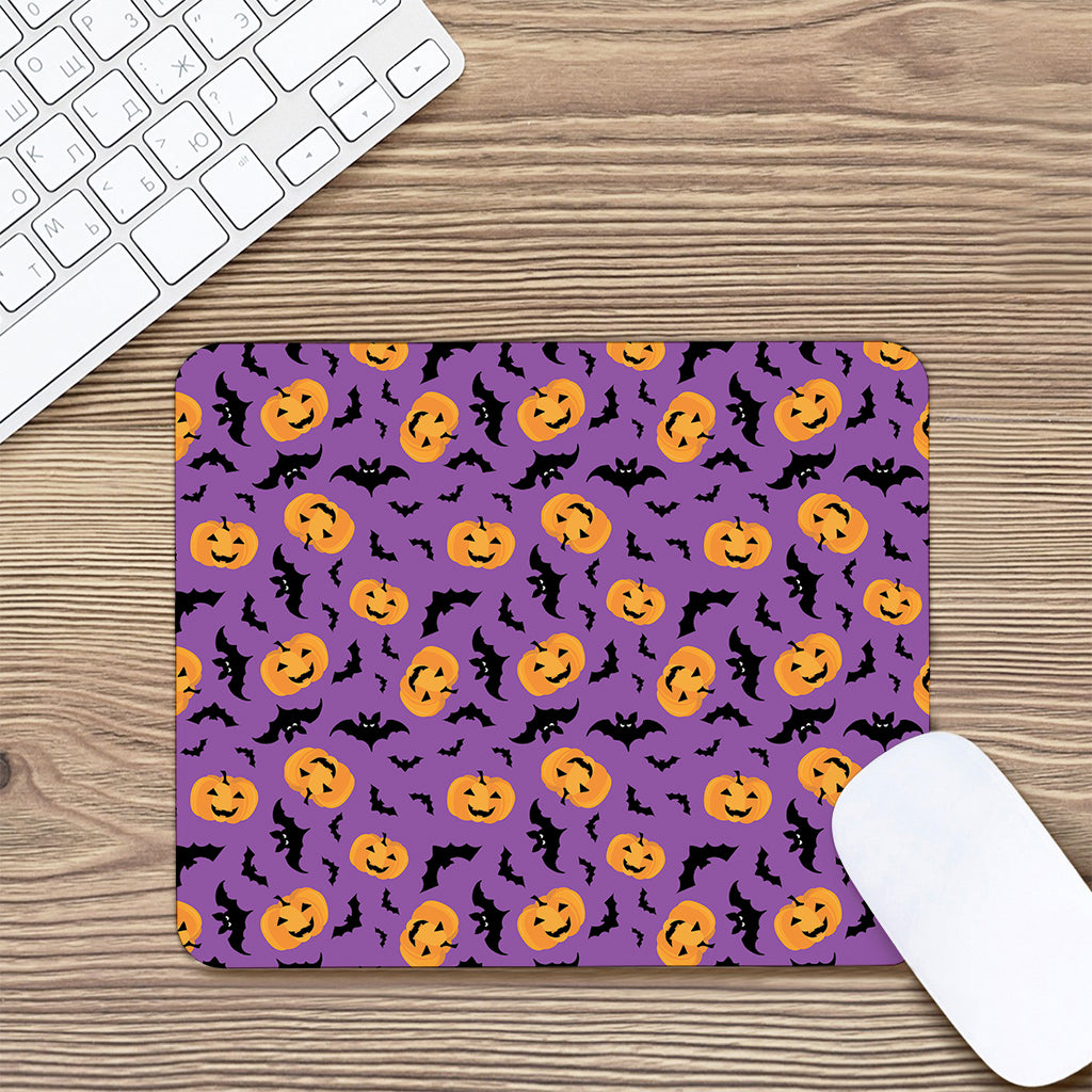 Halloween Bat And Pumpkin Pattern Print Mouse Pad
