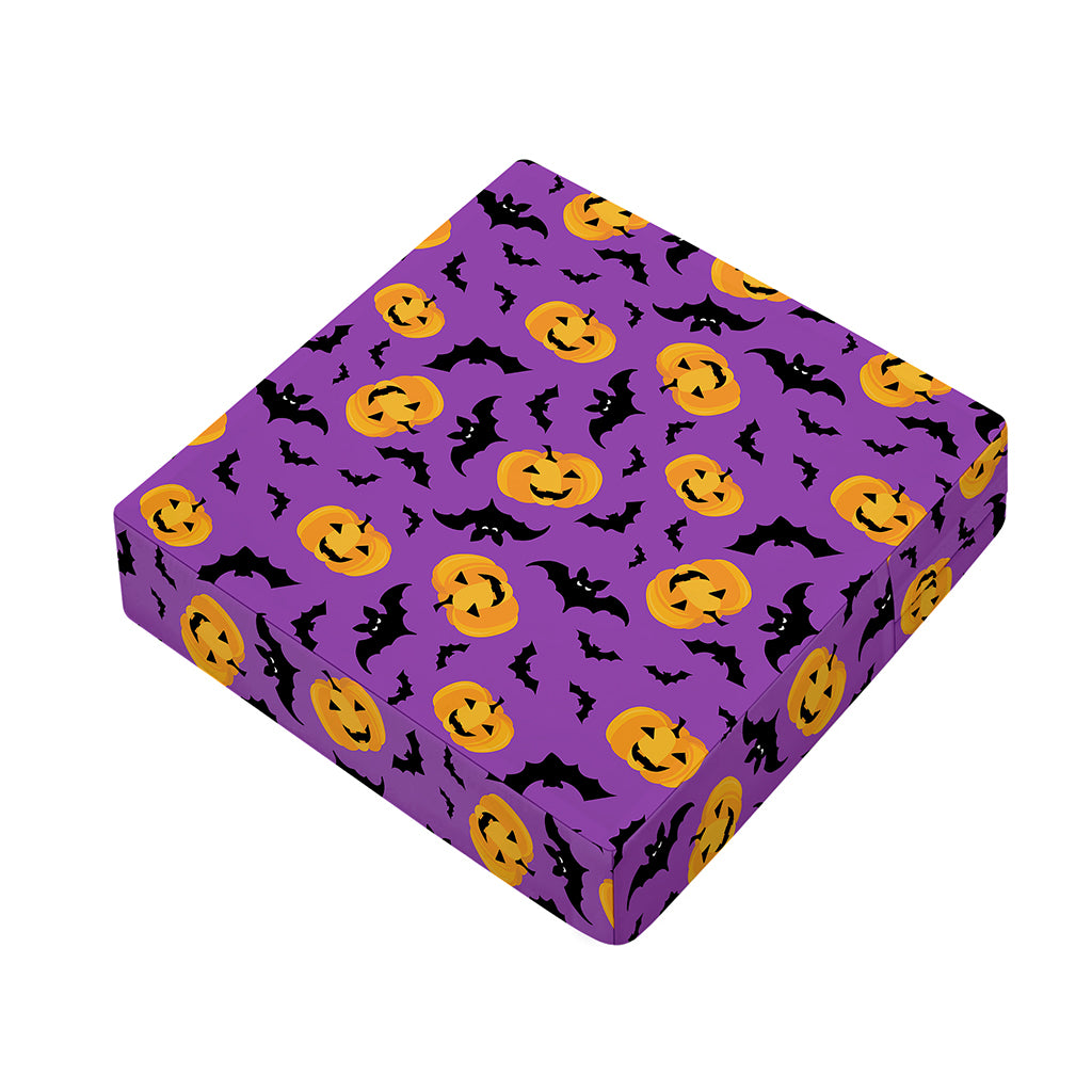 Halloween Bat And Pumpkin Pattern Print Outdoor Seat Cushion Cover