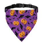 Halloween Bat And Pumpkin Pattern Print Over The Collar Dog Bandana