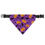 Halloween Bat And Pumpkin Pattern Print Over The Collar Dog Bandana