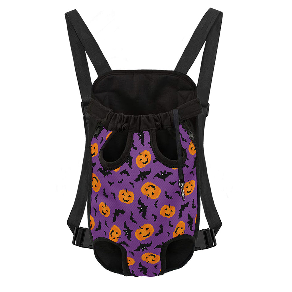 Halloween Bat And Pumpkin Pattern Print Pet Carrier Backpack