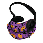 Halloween Bat And Pumpkin Pattern Print Pet Sling Carrier