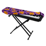 Halloween Bat And Pumpkin Pattern Print Piano Keyboard Cover