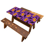Halloween Bat And Pumpkin Pattern Print Picnic Table Cover