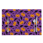 Halloween Bat And Pumpkin Pattern Print Placemat