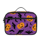 Halloween Bat And Pumpkin Pattern Print Portable Lunch Bag