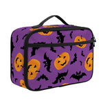 Halloween Bat And Pumpkin Pattern Print Portable Lunch Bag