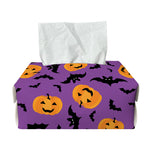 Halloween Bat And Pumpkin Pattern Print Rectangle Tissue Box Cover