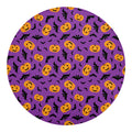 Halloween Bat And Pumpkin Pattern Print Round Blanket