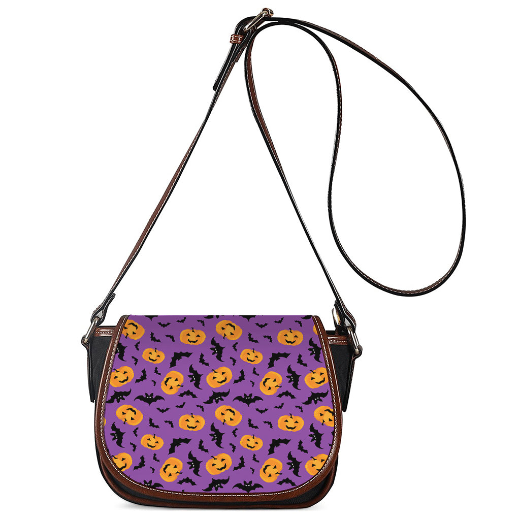 Halloween Bat And Pumpkin Pattern Print Saddle Bag