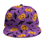 Halloween Bat And Pumpkin Pattern Print Snapback Cap
