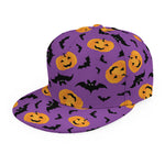 Halloween Bat And Pumpkin Pattern Print Snapback Cap