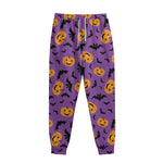 Halloween Bat And Pumpkin Pattern Print Sweatpants