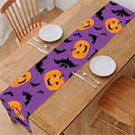 Halloween Bat And Pumpkin Pattern Print Table Runner
