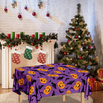 Halloween Bat And Pumpkin Pattern Print Tablecloth