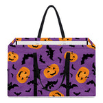 Halloween Bat And Pumpkin Pattern Print Utility Tote Bag