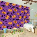 Halloween Bat And Pumpkin Pattern Print Wall Sticker