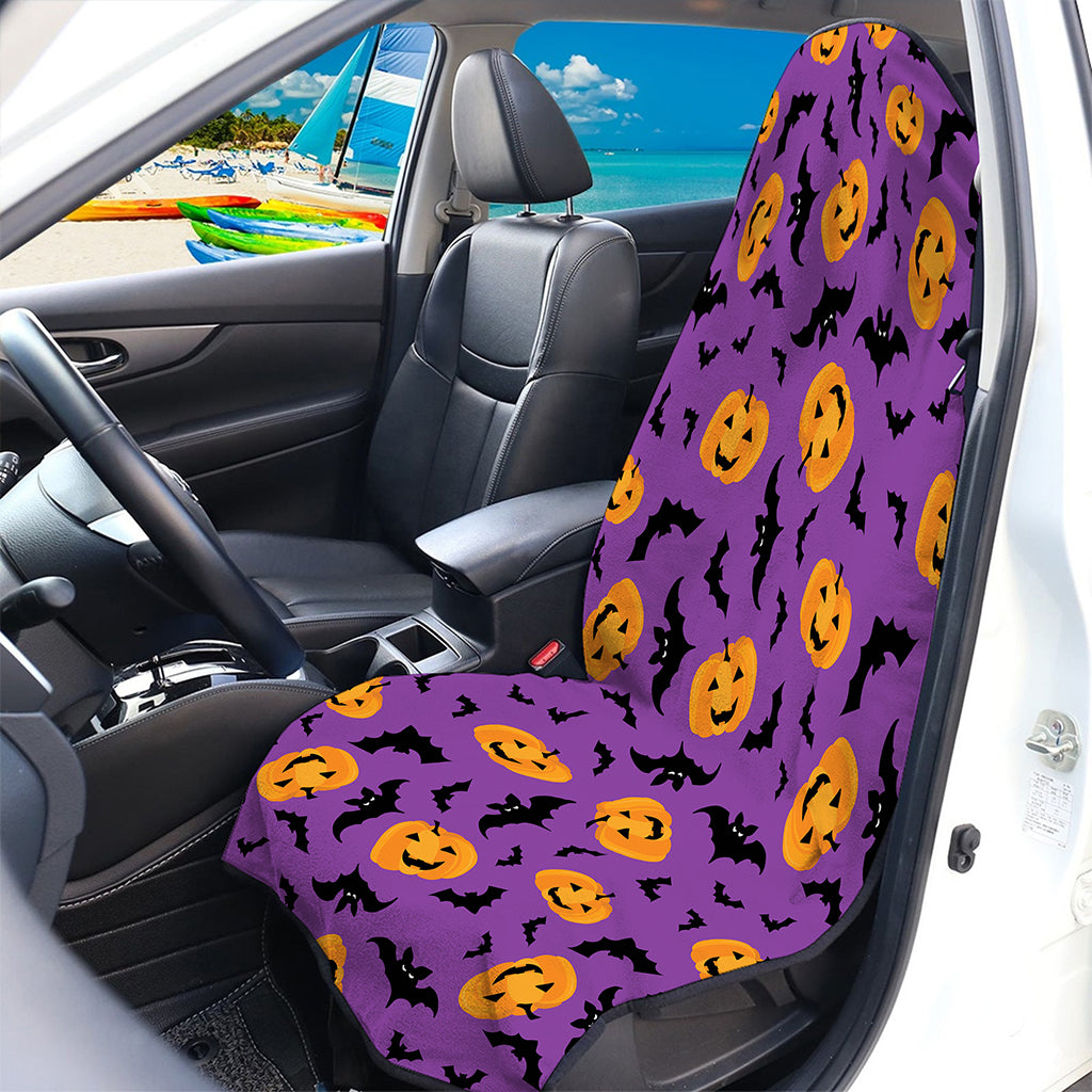 Halloween Bat And Pumpkin Pattern Print Waterproof Car Seat Cover