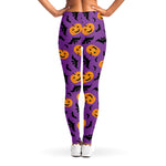 Halloween Bat And Pumpkin Pattern Print Women's Leggings
