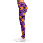 Halloween Bat And Pumpkin Pattern Print Women's Leggings