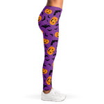 Halloween Bat And Pumpkin Pattern Print Women's Leggings
