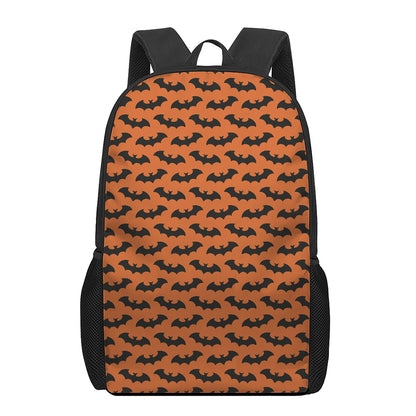 Halloween Bat Pattern Print 17 Inch Backpack