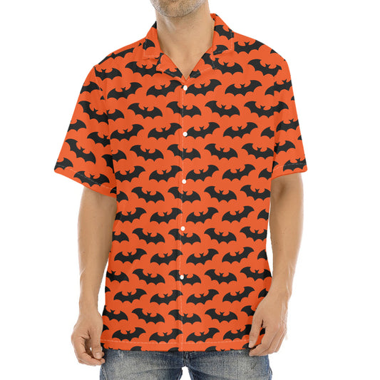 Halloween Bat Pattern Print Aloha Shirt