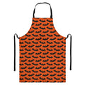 Halloween Bat Pattern Print Bib Apron With Pocket