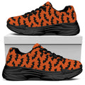 Halloween Bat Pattern Print Black Chunky Shoes