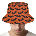 Halloween Bat Pattern Print Bucket Hat