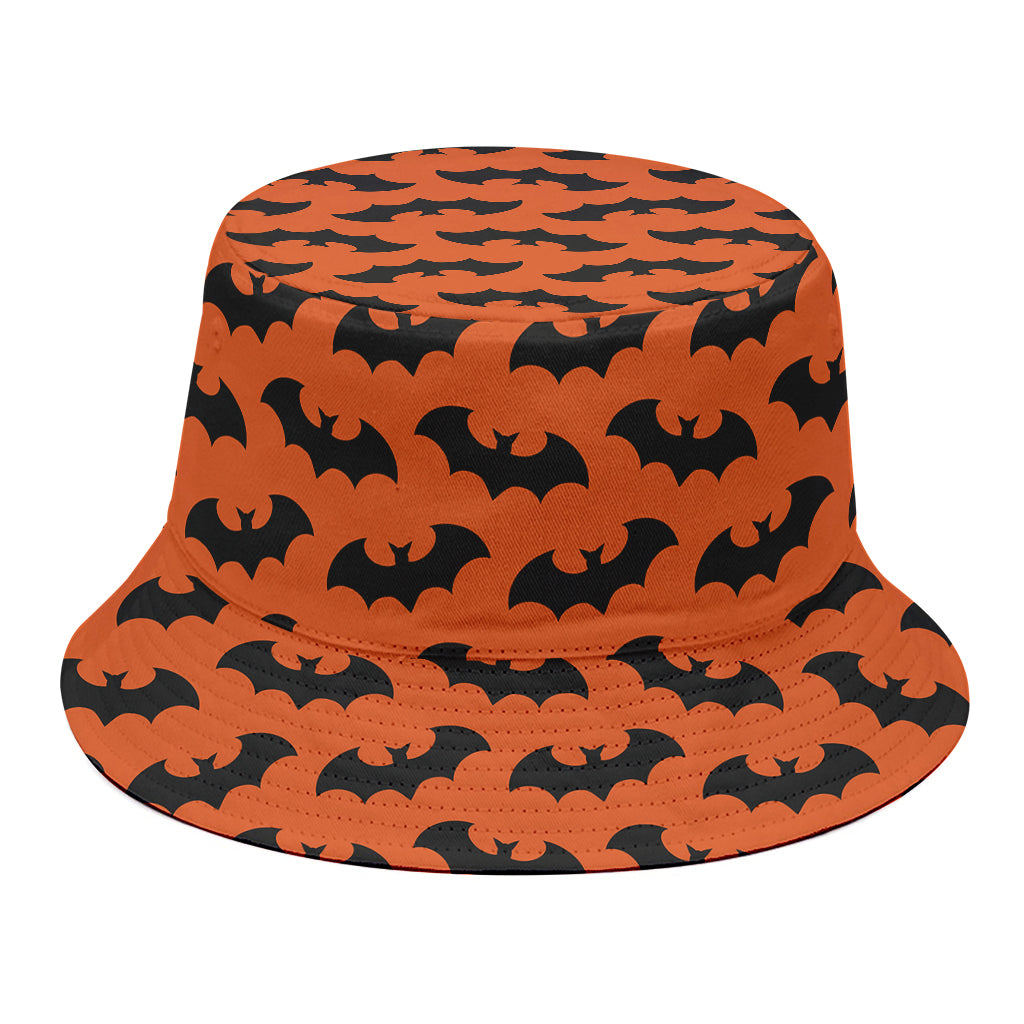 Halloween Bat Pattern Print Bucket Hat