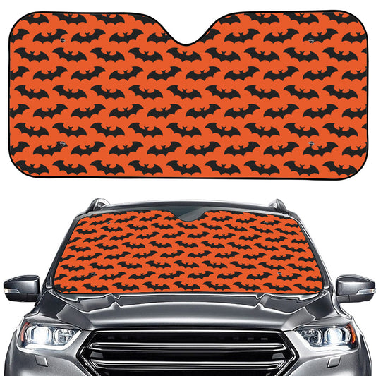 Halloween Bat Pattern Print Car Windshield Sun Shade