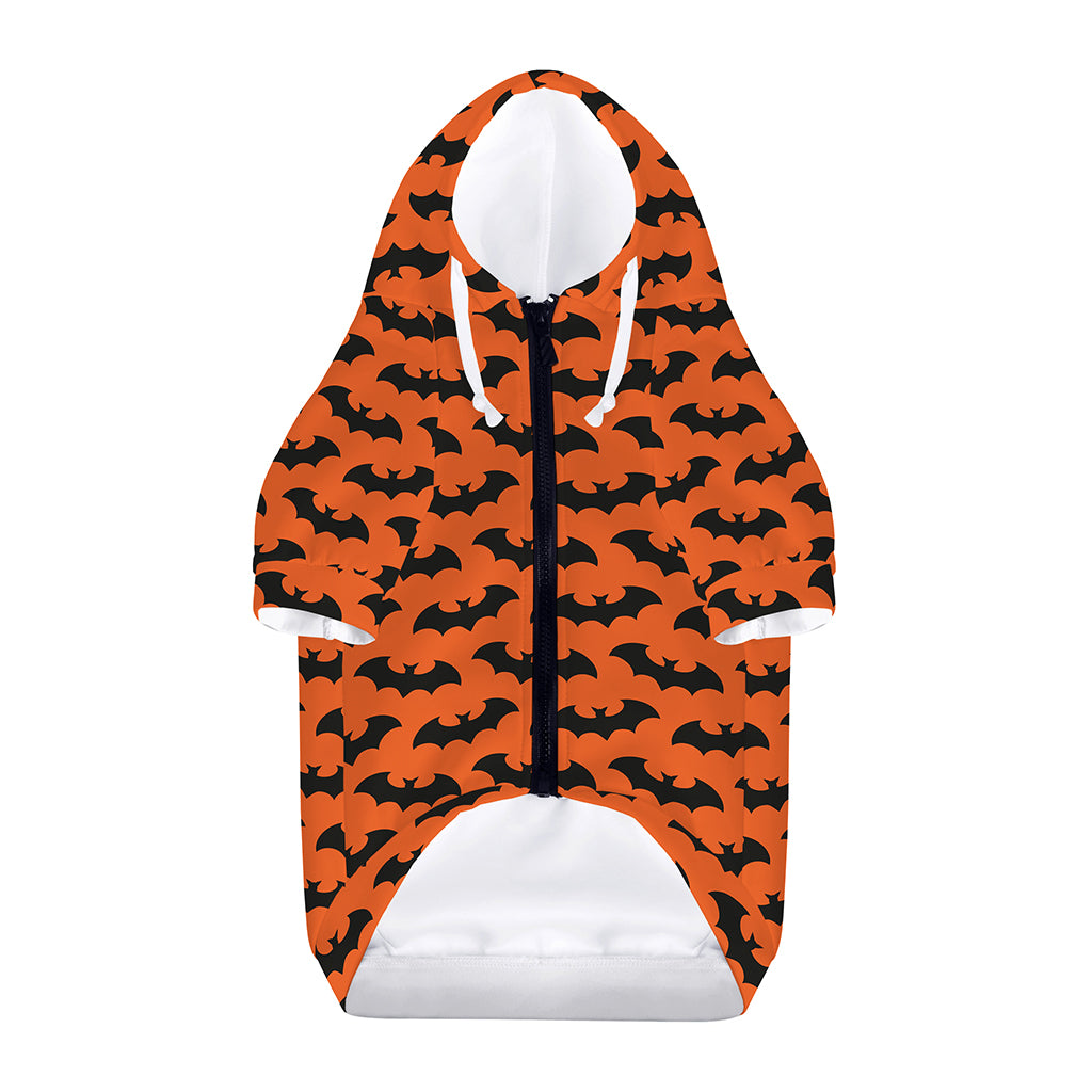 Halloween Bat Pattern Print Dog Zip Up Hoodie