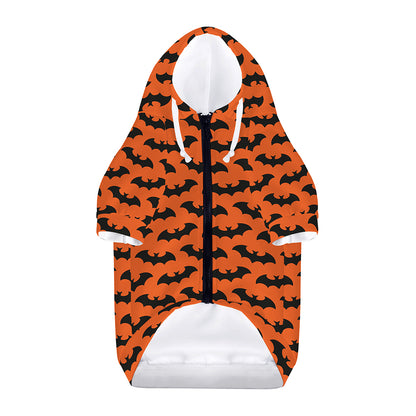 Halloween Bat Pattern Print Dog Zip Up Hoodie
