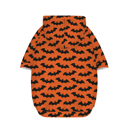 Halloween Bat Pattern Print Dog Zip Up Hoodie