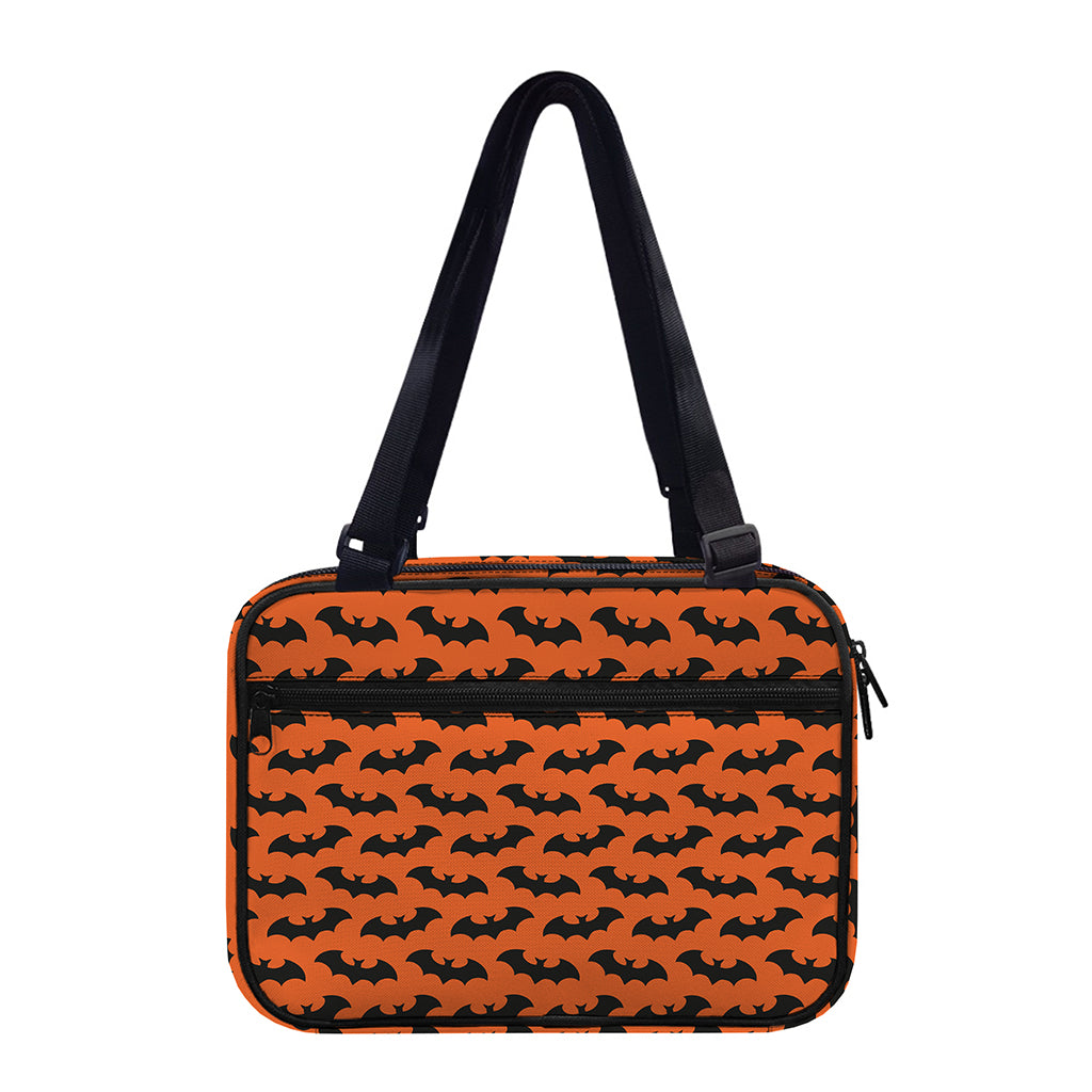Halloween Bat Pattern Print Double Strap Bible Bag
