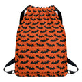 Halloween Bat Pattern Print Drawstring Backpack