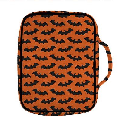 Halloween Bat Pattern Print Front Pocket Bible Bag