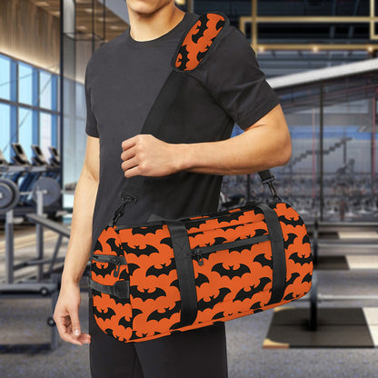 Halloween Bat Pattern Print Gym Bag