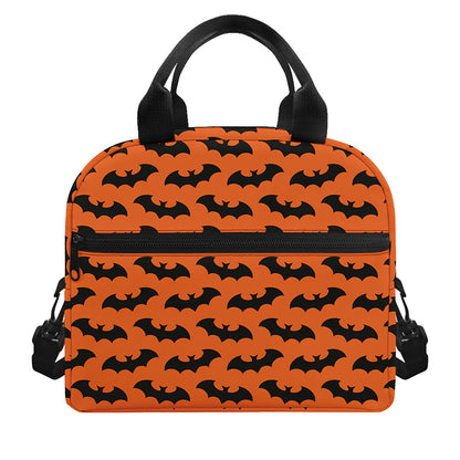Halloween Bat Pattern Print Insulated Lunch Bag
