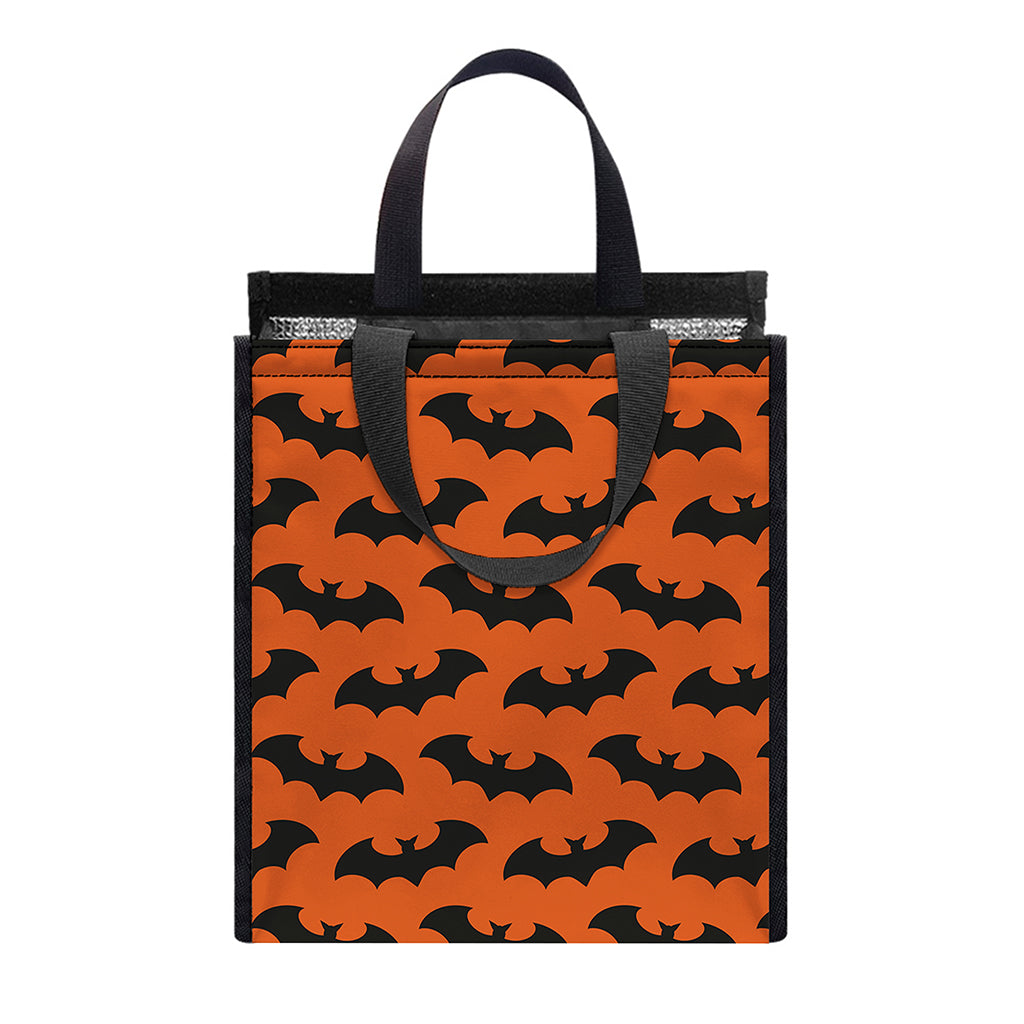 Halloween Bat Pattern Print Insulated Lunch Tote