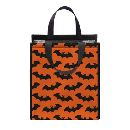 Halloween Bat Pattern Print Insulated Lunch Tote