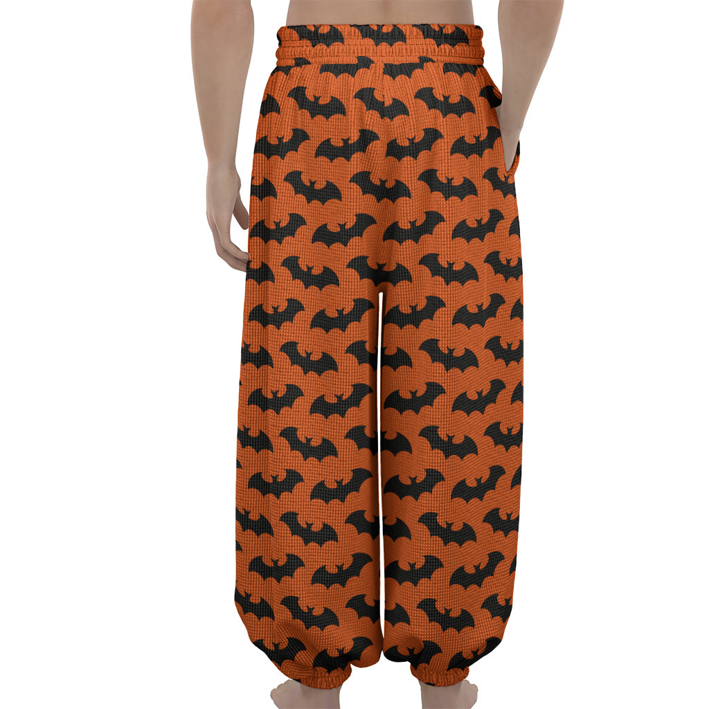 Halloween Bat Pattern Print Lantern Pants