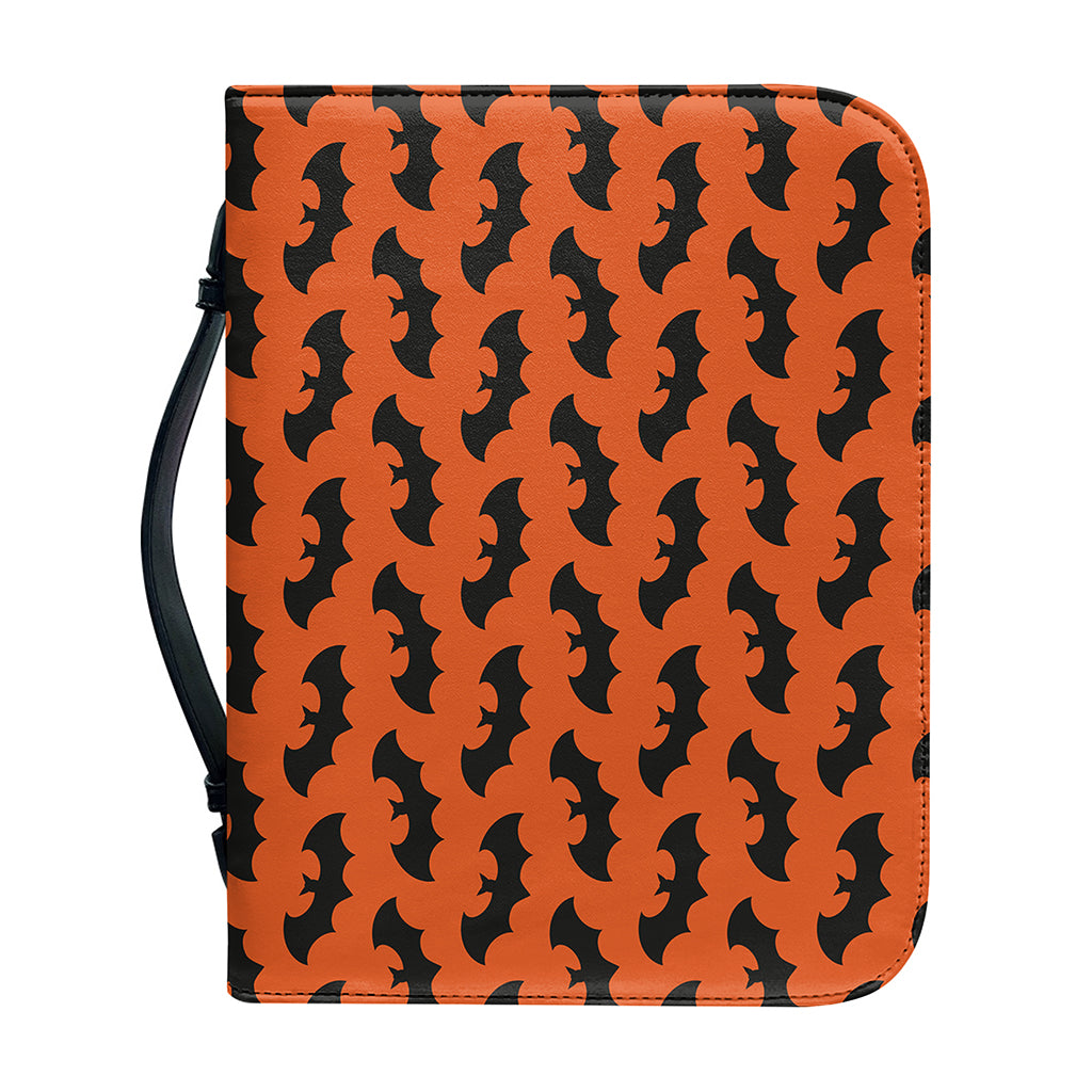 Halloween Bat Pattern Print Leather Bible Cover