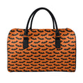 Halloween Bat Pattern Print Leather Duffel Bag