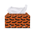 Halloween Bat Pattern Print Leather Tissue Box Cover