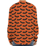 Halloween Bat Pattern Print Long Sleeve Baseball Jersey