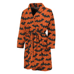 Halloween Bat Pattern Print Men's Bathrobe