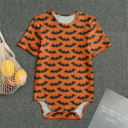 Halloween Bat Pattern Print Men's Bodysuit