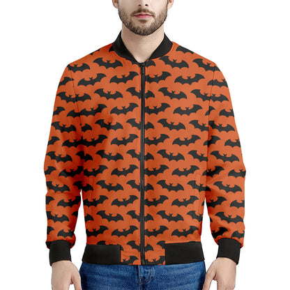 Halloween Bat Pattern Print Men's Bomber Jacket